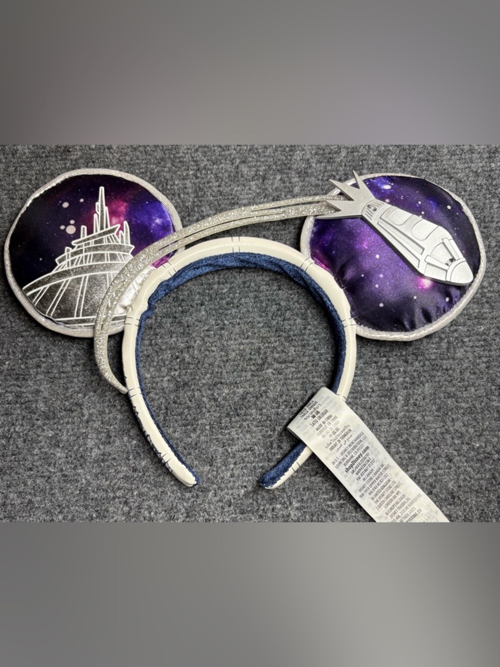 Disney “Space Mountain Purple Galaxy Ear Headband with Silver Glitter Star Trail